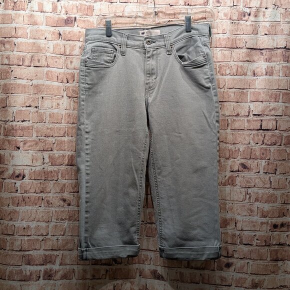 Levi's Capris Jeans Gray Cropped Size 6 W28 - Picture 1 of 15